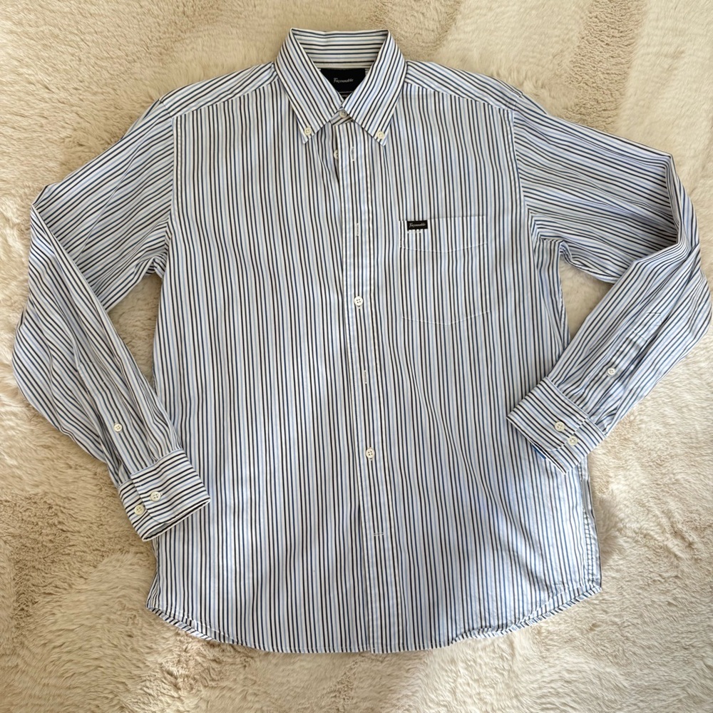 Faconnable Striped Blue and White Men's Shirt
